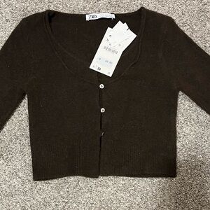 Zara cropped layered sweater